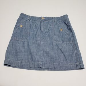 chambray denim mini skirt LOFT size 6